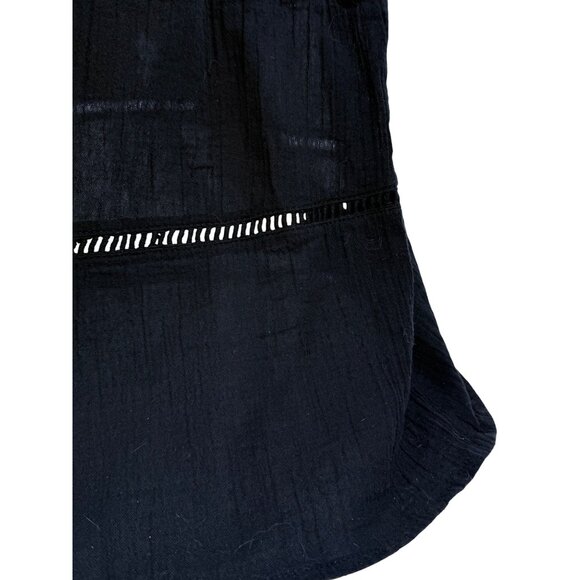 Tobi Black Lace Crochet Trim Gauzy Plunging Strappy Back Casual Boho Maxi Dress - Picture 14 of 16